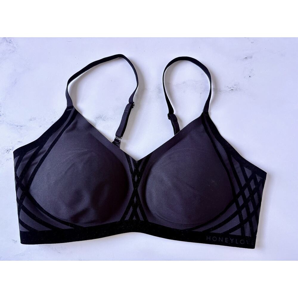 Honeylove Liftwear Silhouette Wireless Black Bra Vamp Smoothing Sz M 34 C/D - Picture 6 of 12